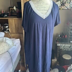 Latuza Blue & White Lace Nightgown - XL